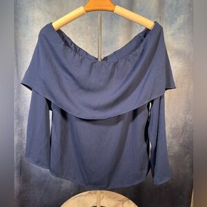 Blue Off-Shoulder Top